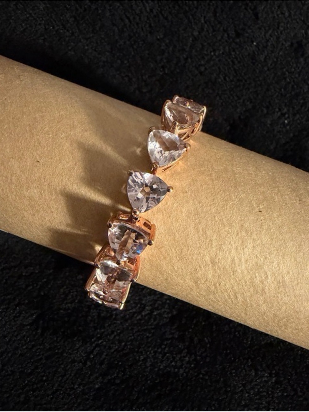 Heart Shaped Clear Gemstone Bracelet